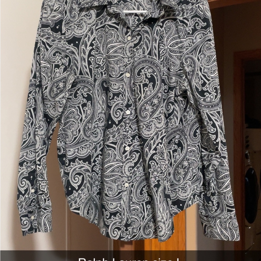 Ralph Lauren Black and White Button Down Shirt